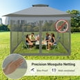 thumbnail image 4 of SANOPY 12x12FT Outdoor Pop up Gazebo with Mosquito Netting, Shade and Rain Instant Patio Canopy with 4 Sandbags for Garden Backyard, Gray, 4 of 13