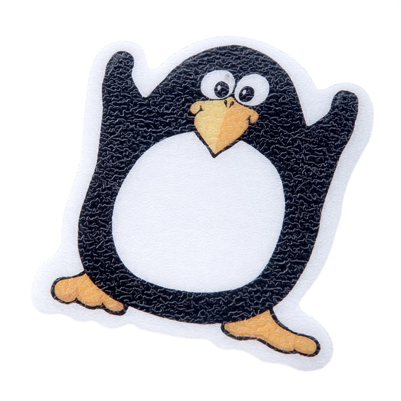 Penguin Tub Tattoos Black & White Tub Stickers by SlipX Solutions 5" x 5" 