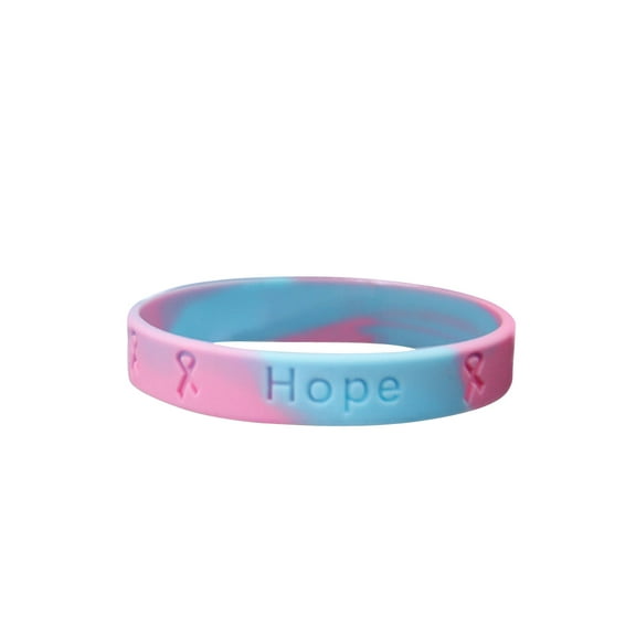 Bulk Pink & Blue Infant Death Awareness Silicone Bracelets (25 Bracelets)
