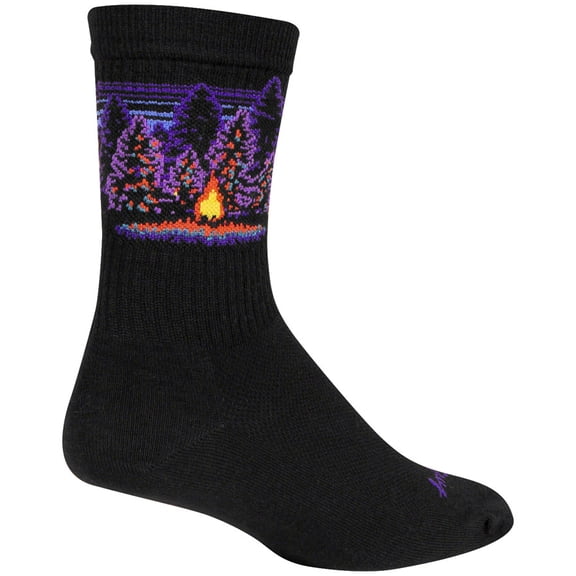 Sockguy Solitude Wool Crew 6" Socks, 9-13, Black