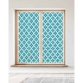 thumbnail image 2 of Window Privacy Film Turquoise Morocco Stained Glass Window Film Decorative Sun Block Window Cover Boho Ethnic Traditional Geometric Window Clings Static Adhesive Sticker for Bathroom 23.6"x59", 2 of 7