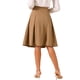 thumbnail image 3 of Falda midi acampanada de mujer INSPIRE CHIC, sólida, vintage, con cintura alta elástica y decoración de botones, talla M, color caqui, 3 of 6