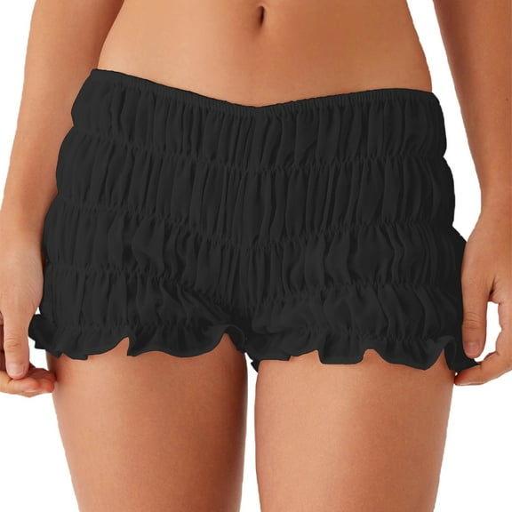Women's Pajamas Smocked Shorts Low Rise Ruffled Sweet Girl Bloomers Pettipants