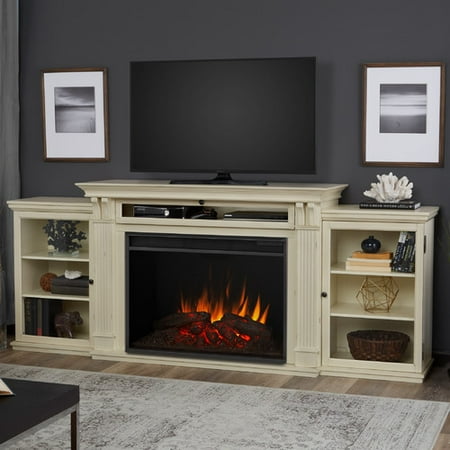 Real Flame Tracey 84quot; Fireplace TV Stand in Black  Walmart.com