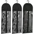 thumbnail image 6 of WEUVEB Dayesque 3Sets Black PVC Hair Extension Storage Organizer with Clear Front and Hanger, 6 of 8