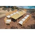 thumbnail image 5 of Grade-A Teak Dining Set: 10 Seater 11 Pc: 94" Double Extension Rectangle Table And 10 Devon Chairs (2 Arm & 8 Armless Chairs) WholesaleTeak #WMDV79, 5 of 5