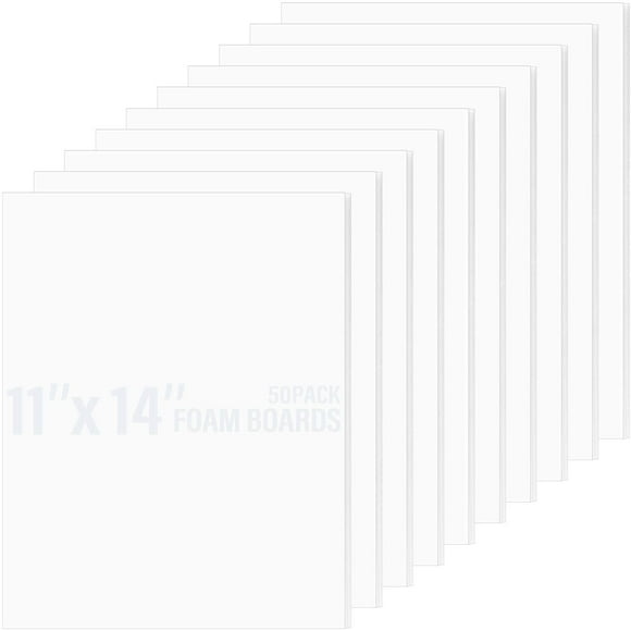 Golden State Art, Pack of 50, Foam Core Backing Boards (1/8" Thick, 11x14 White)