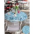 thumbnail image 4 of Outdoor Tablecloth with Umbrella Hole and Zipper, Light Blue Teal Round Table Cloth 60 Inch Waterproof Tablecloth, Retro Botanical Abstract Art Picnic Table Cover for Patio Camping, 4 of 7