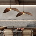 thumbnail image 2 of Arturesthome Curve Leaf Wooden Pendant Lamp Hanging Light Pendant Light House Bar Hotel Homestay Walnut Color Chandelier, 2 of 11