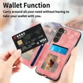thumbnail image 6 of Allytech Galaxy S23 Plus Case Wallet, RFID Blocking Multiple Cards Slots Ring Holder Stand Shockproof Protective Hand Wrist Wallet Case Cover for Samsung Galaxy S23+ Plus - Pink, 6 of 15