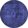 thumbnail image 1 of Ahgly Company Indoor Round Abstract Blue Modern Area Rugs, 3' Round, 1 of 4