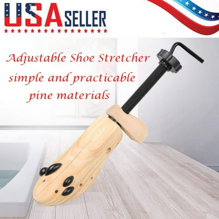Shoes Shaper Wood 1 Piece Wooden Shoes Hanger Tree Shaper Rack Wood Adjustable Flats Pumps Boots Expander Size M/L Shoe Stretcher ()