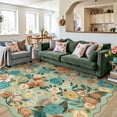 thumbnail image 2 of WIPONKEN 6x9 Floral Area Rugs Machine Washable Non-Slip Botanical Scalloped Rug for Living Room Bedroom, Modern Farmhouse Floor Mat with Vintage Flowers Pattern, Home Decor Indoor Low Pile Green, 2 of 8