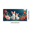 thumbnail image 3 of Cute Cartoon Rabbit Floral Decoration Spring Theme Backdrop Banner Birthday Party Supplies Photography Props Easter Wall Hanging Backdrop, 3 of 4
