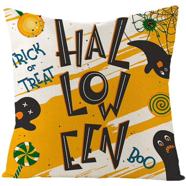 Jusqu'à 65% de Réduction Housse de Coussin en Lin Imprimé Halloween SMihono Housse de Coussin