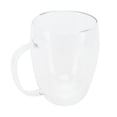 thumbnail image 2 of Taza de vidrio con asa, taza transparente de doble pared para café, leche, té, resistente al calor, 350ml, 2 of 14