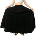 thumbnail image 3 of Long Full Gypsy Tribal Belly Dance Skirts Wear with Elastic Waist Black, 3 of 3