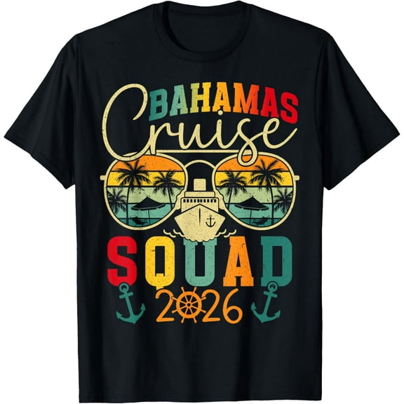 Retro Bahamas Cruise Squad 2026 Unisex Summer Vacation Graphic T-Shirt