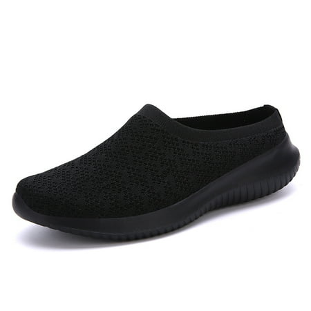

Women‘s Knitted Walking Mules Shoes Lightweight Solid Color Non-slip Shoes Casual Slip On Shoes