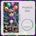 thumbnail image 2 of Colorful Balloons Mardi Gras Banner Golden Beads  Masquerade Display Purple Bowtie Ornate Mask Carnival Backdrop for Carnival Party Masquerade Event Feline Themed Celebration, 2 of 7