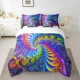 thumbnail image 2 of Swirl Tie Dye Queen Comforter Set,7 Pieces Exotic Ombre Ink Fluid Art Comforters Bed in a Bag for Bedroom,Watercolor Trippy Spiral Bedding Comforter Sets with Comforter,Sheets,Shams & Pillowcases, 2 of 5
