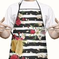 thumbnail image 2 of Pioneer Flower Floral Print Pattern Apron-Garden Aprons for Women with Pockets-Cotton Linen Waterproof Kitchen Cooking Gardening Aprons Adjustable for Kitchen,Cooking,BBQ and Salon 33x27 Inch, 2 of 7