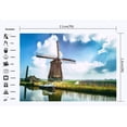 thumbnail image 2 of ABPHOTO Polyester 7x5ft Dutch Windmill Backdrop Spring Backdrops Shabby Ship River Green Grass Meadow Blue Sky White Cloud Countryside Journey Photography Background for Adults Photo Studio Props, 2 of 3