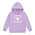 thumbnail image 2 of Tfken Toddler Child Girls Hoodies Long Sleeve Cross Print Tops Outdoor Casual Light Purple Sweatshirt Size 3-4 Years, 2 of 4