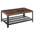 thumbnail image 1 of HOMCOM Industrial Coffee Table with Storage Shelf, Center Table with Metal Frame for Living Room, Rustic Brown, 1 of 10