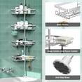 thumbnail image 5 of YIGII Shower Caddy Tension Pole - Corner Shower Shelves with Soap Holder (Stainless Steel, Silver, Floor to Ceiling 25-114.2 inch), 5 of 6