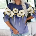 thumbnail image 2 of Dyegold Pullover Sweaters For Women Fall Fashion 2023 Vintage Floral Print Western Tops Shirts Casual Loose Teen Sweatshirts, 2 of 5