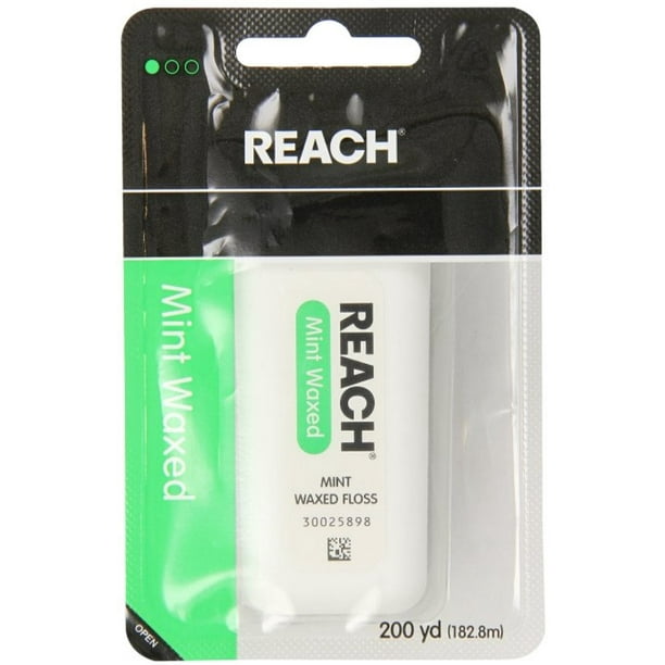 REACH Mint Waxed Floss 200 Yards (Pack of 3)