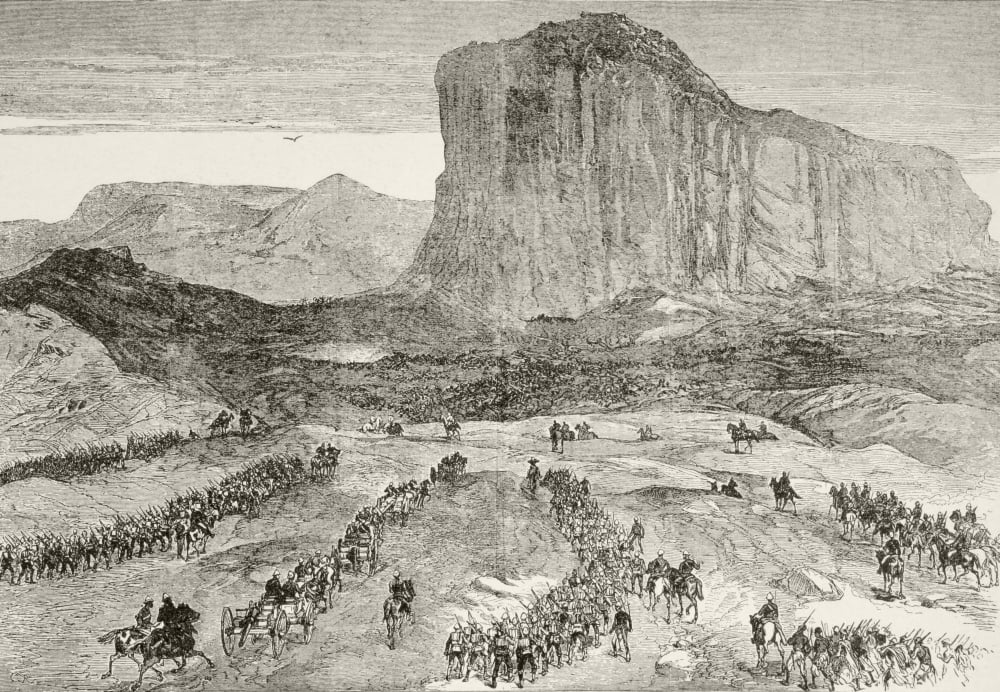 Lord Chelmsfords Column Arrives At Isandlwana Kwazulu-Natal Province South Africa From Afrika Dets Opdagelse Erobring Og Kolonisation Published In Copenhagen 1901 Canvas Art - Ken Welsh Design Pics (