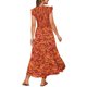 thumbnail image 3 of INSPIRAR CHIC Vestidos de Verano para Mujeres Casual con Mangas Cortas en V Cuello Fruncido Floral con Volantes y Capas Fluidas Vestido Maxi de Playa M Rojo Ladrillo, 3 of 5