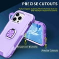 thumbnail image 5 of SaniMore for iPhone 15 Pro 6.1" Magnetic Case, Rugged PC & TPU Bumpers with Car Mount & Ring Kickstand Heavy Duty Full Body Protective Case for 15 Pro Women Men, Purple, 5 of 11