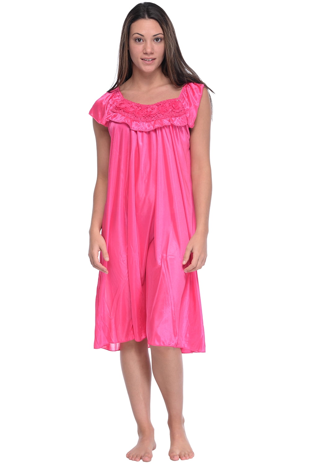 Casual Nights Casual Nights Women's Cap Sleeve Flower Silky Tricot