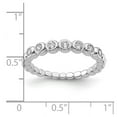 thumbnail image 2 of 925 Sterling Silver Rhodium Plated Cubic Zirconia Ring Size 6 2.41mm Wide Ring for Women, 2 of 2
