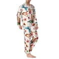 thumbnail image 3 of Bingfone Men'S Pajama Set 2 Piece Loungewear Pjs, Long Sleeve With Pajama Pants-Floral With Butterflies, 3 of 9