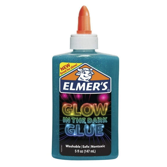Elmer’s 5oz. Glow-in-the-Dark Liquid Glue, Washable, Blue, Great for Making Slime