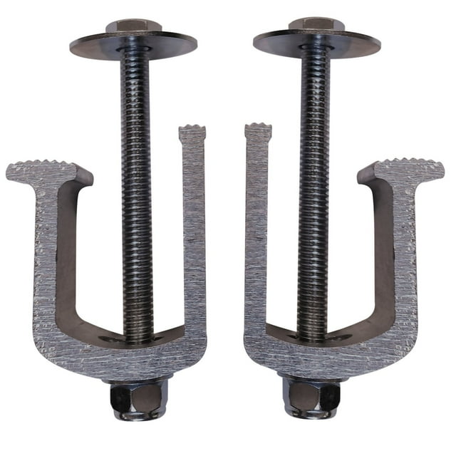 (2 Pack) Easy Mount - Truck Tool Box Clamps - Aluminum Tie Downs