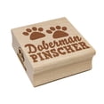 thumbnail image 1 of Doberman Pinscher Dog Paw Prints Fun Text Square Rubber Stamp Stamping Scrapbooking Crafting - Medium 1.75in, 1 of 7
