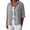 Gray, variant on Sheghy Womens Tops Oversized Urban Solid Cotton Linen Lapel Button Curved Hem 3/4 Sleeve Outer Shirt Black S