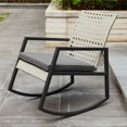 thumbnail image 2 of Walker Edison Modern Rattan Patio Rocker with Cushion in Gray, 2 of 4
