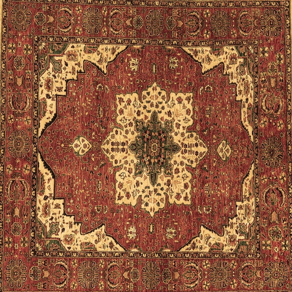 Ahgly Company Indoor Square Persian Brown Traditional Area Rugs, 4' Square