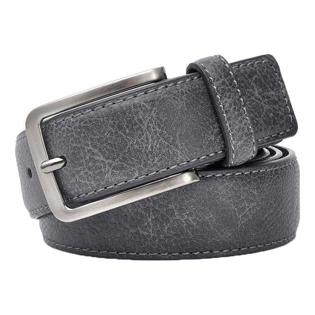 Minnieouse Cinturón Cintura elástica Aleación de cuero de imitación Durable Clásico Cinturones simples Hombres Adultos Ropa Accesorios Trabajo en el Cinturones Gris 120cm Minnieouse AP016448-12