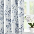 thumbnail image 2 of Grey Blue Floral Blackout Curtains, Long Room Darkening Flower Grommet Drapes for Living Room, Bedroom 42"W x 63"L (Pack of 2), 2 of 6