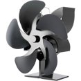 thumbnail image 1 of Ventilador de estufa de leña, chimenea con 5 aspas, ventilador de aleación de aluminio para estufa de leña, estufa de taller, sin electricidad, piezas de chimenea de invierno (negro) Dontodent Kuyhfg Sin marca, 1 of 5