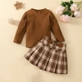 thumbnail image 7 of FAIWAD Girl's Skirt Set Long Sleeve Round Neck Ribbed Knitted Tops and Mini Skirt Cute 2 Piece Outfits, 7 of 7