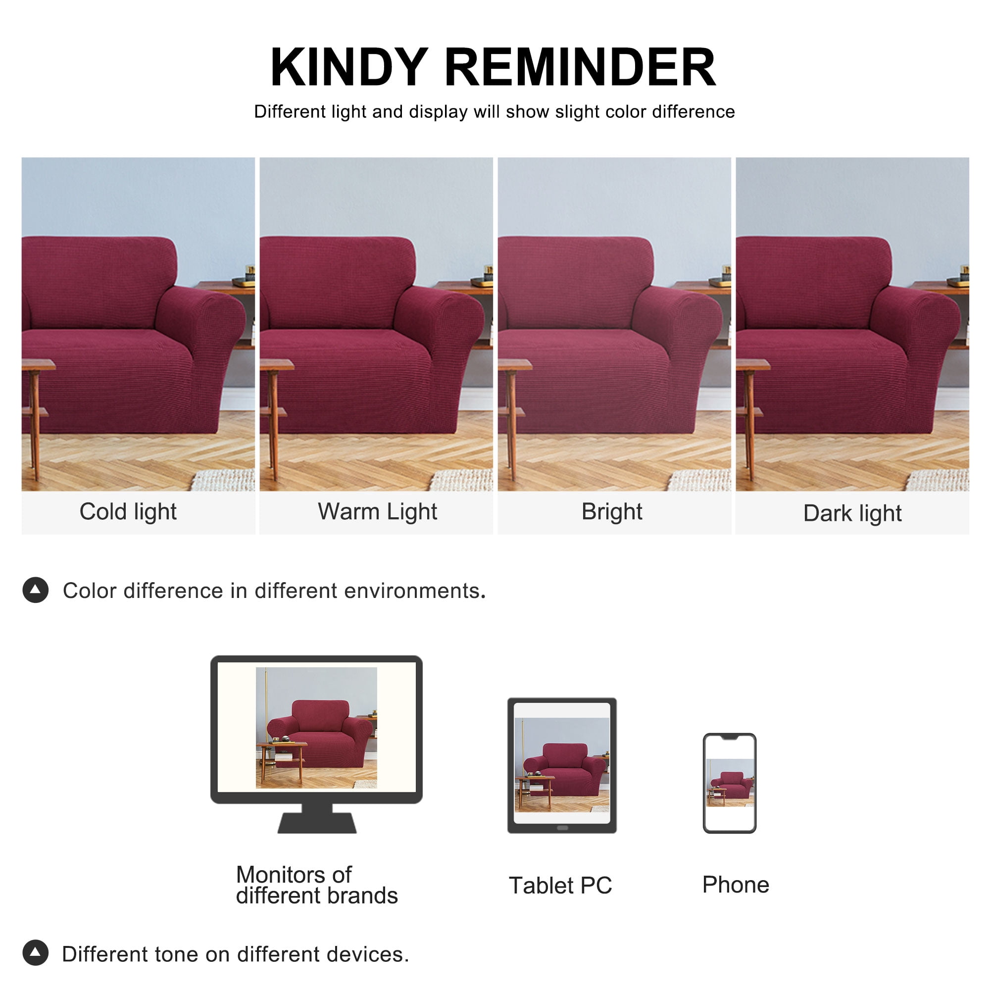 Unique Bargains Stretch Slipcover Washable Furniture Covers for Dogs Burgundy Small