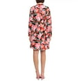 thumbnail image 6 of DONNA MORGAN Women's Mock Neck Long Sleeve Floral Print Shift Mini Dress (Pink, 12), 6 of 7